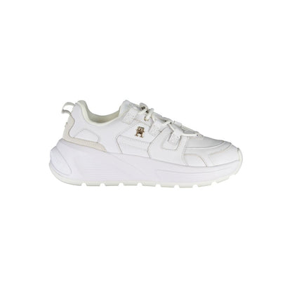 White Polyester Sneaker-Tommy Hilfiger-LabelTerrace.com