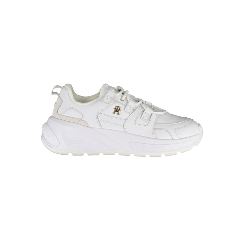 White Polyester Sneaker-Tommy Hilfiger-LabelTerrace.com