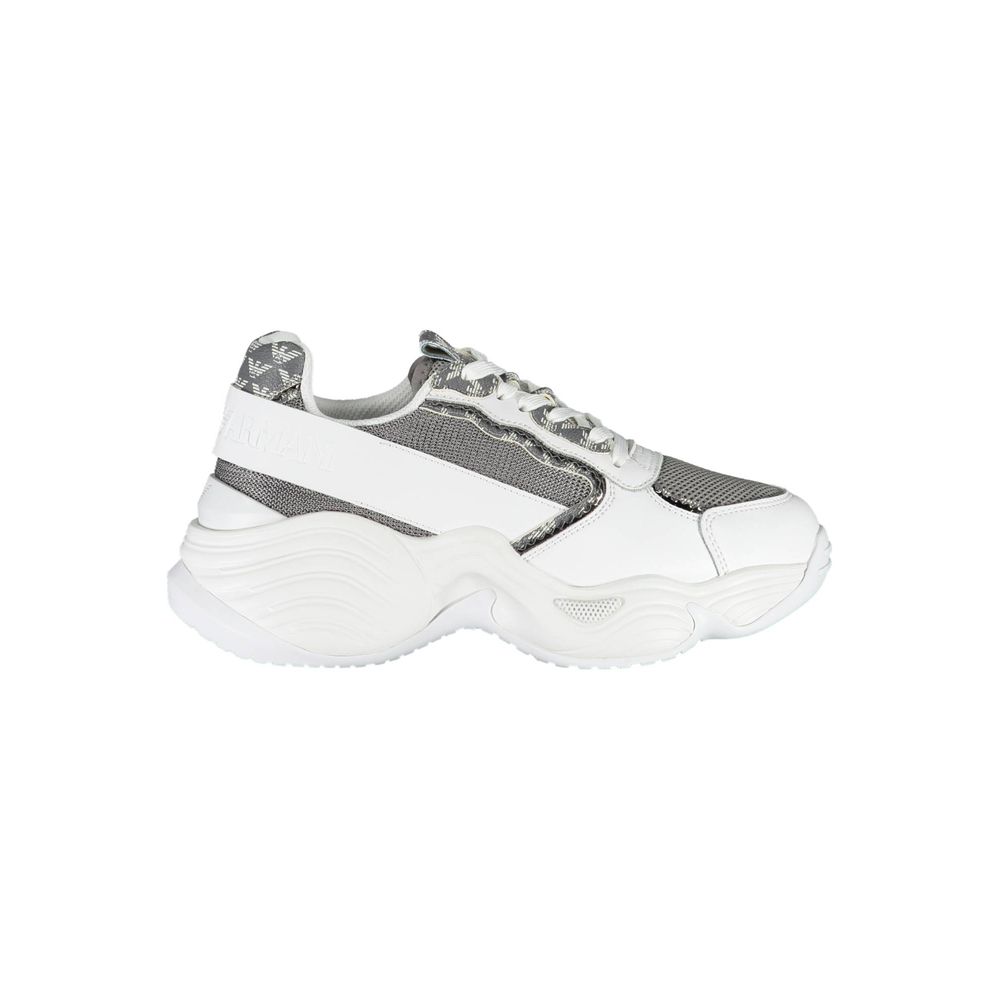 White Polyester Sneaker-Emporio Armani-LabelTerrace.com