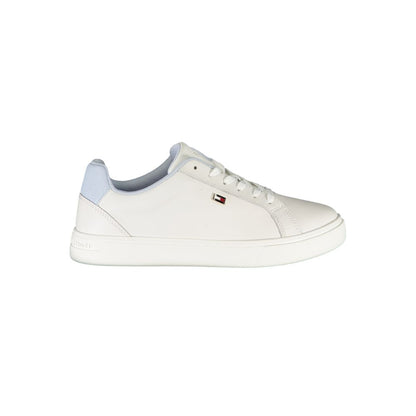 White Polyester Sneaker-Tommy Hilfiger-LabelTerrace.com