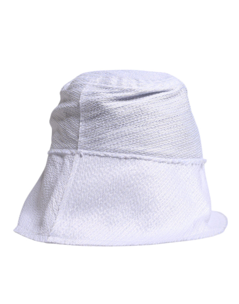 White Polyester Wide Brim Bucket Hat-Dolce & Gabbana-LabelTerrace.com