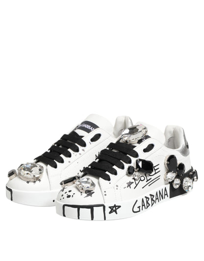 White Portofino Crystal Sneakers Shoes