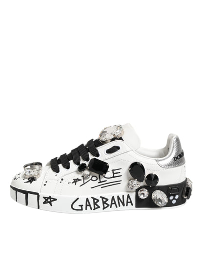 White Portofino Crystal Sneakers Shoes