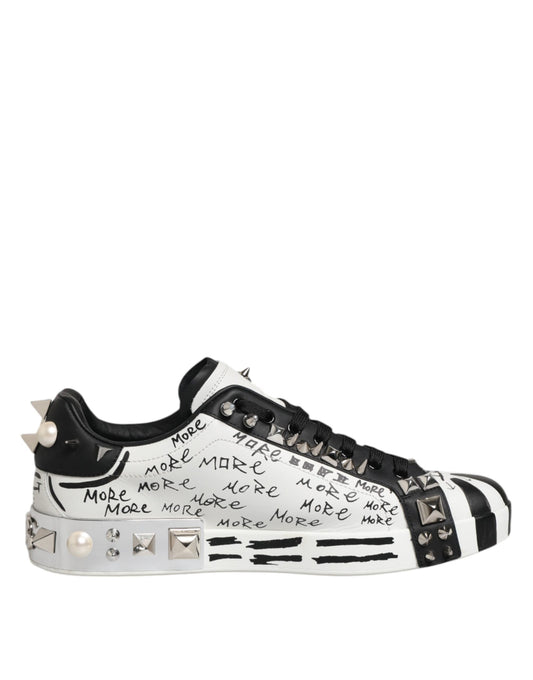White Portofino Studded Men Sneakers Shoes