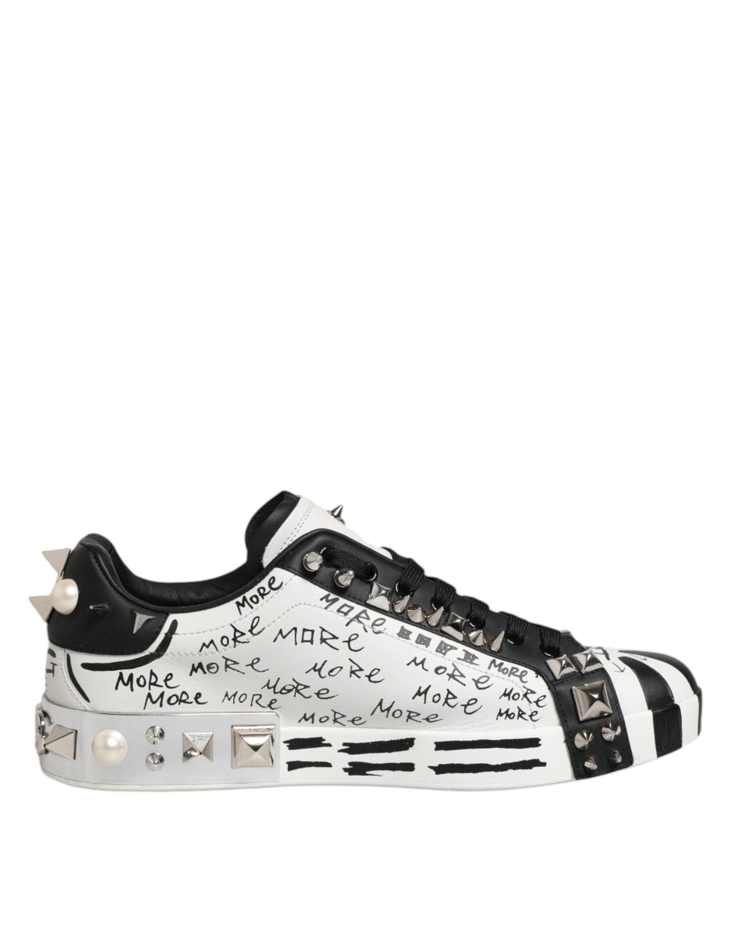 White Portofino Studded Men Sneakers Shoes