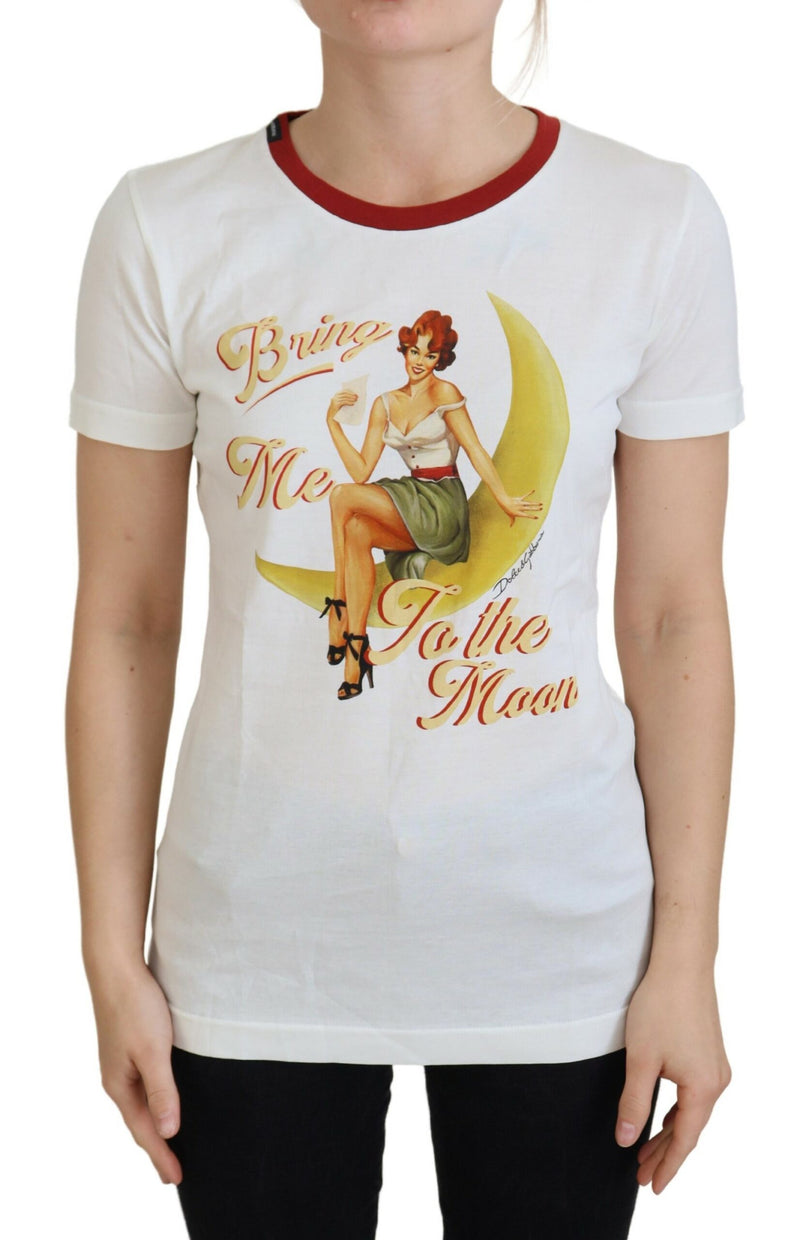 White Printed Short Sleeves Pullover Top-Dolce & Gabbana-LabelTerrace.com