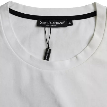 White Red Lips Print Cotton Men T-shirt-Dolce & Gabbana-LabelTerrace.com