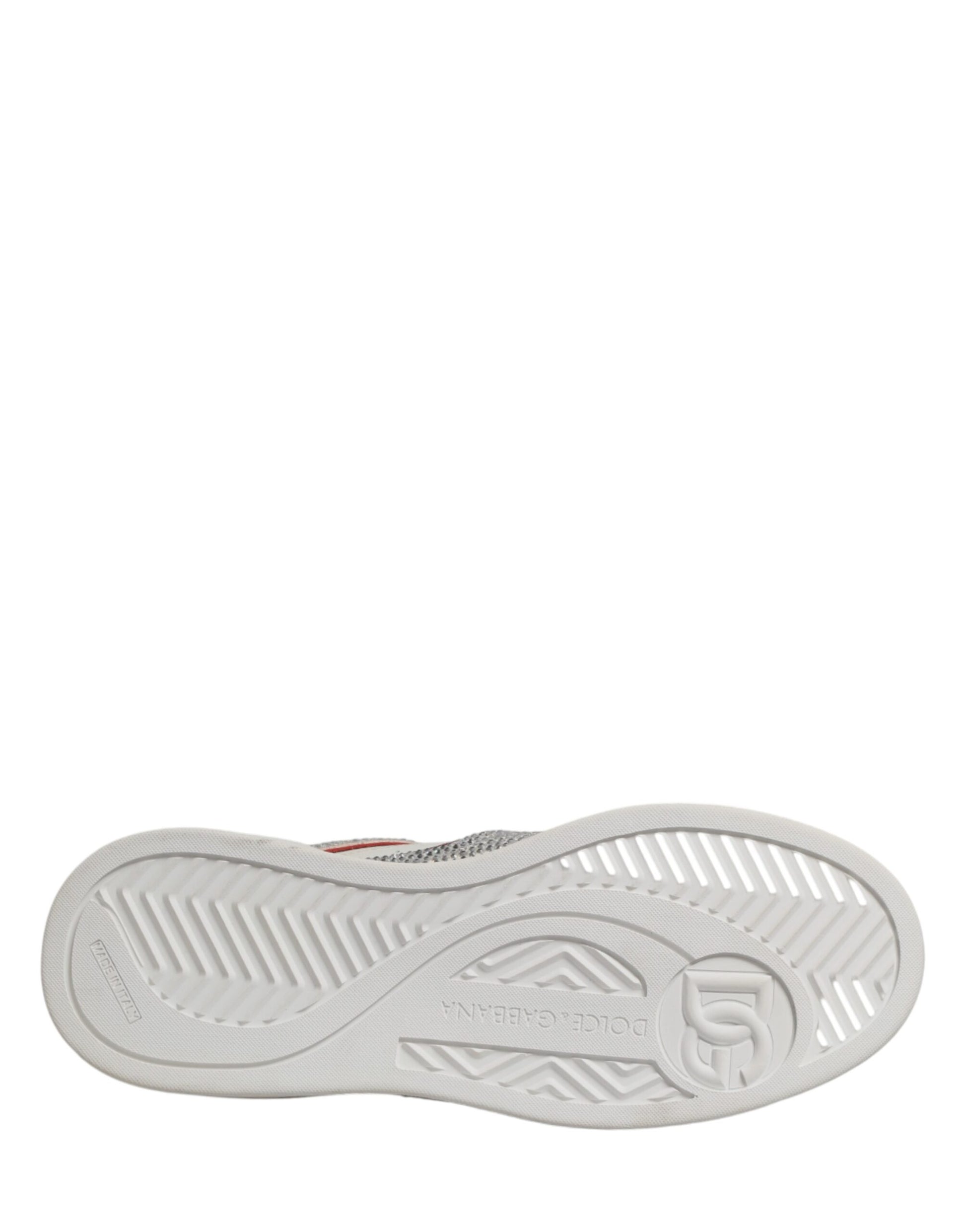 White Red Rhinestone Embellished Men Sneakers Shoes