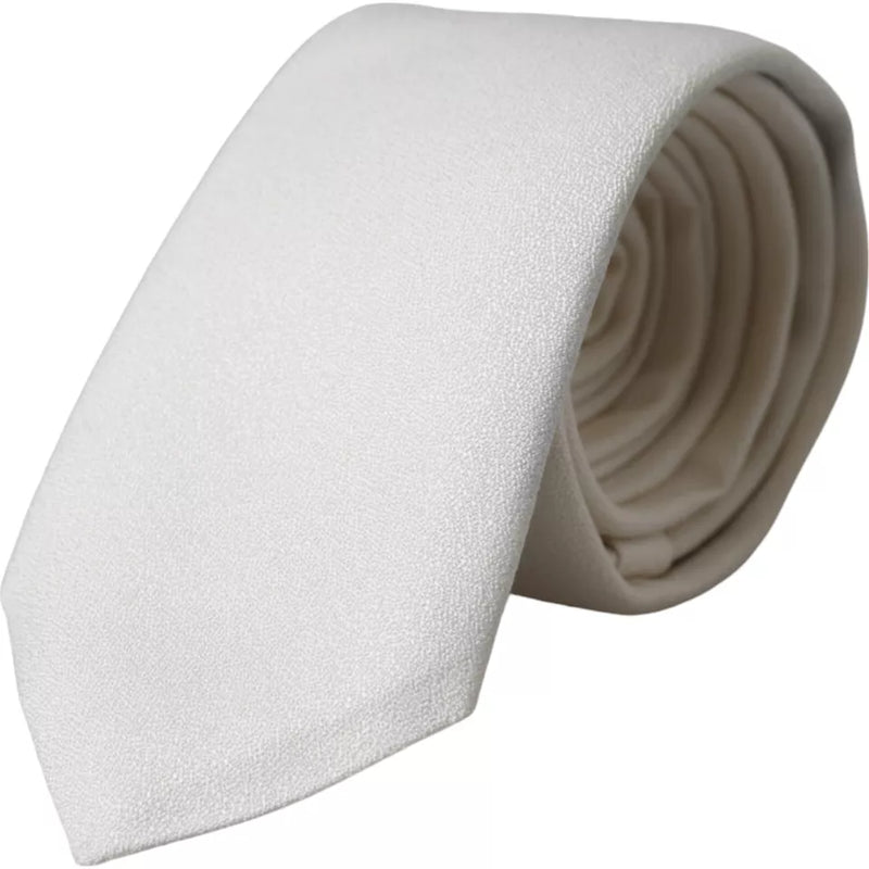 White Silk Classic Adjustable Men Tie-Dolce & Gabbana-LabelTerrace.com