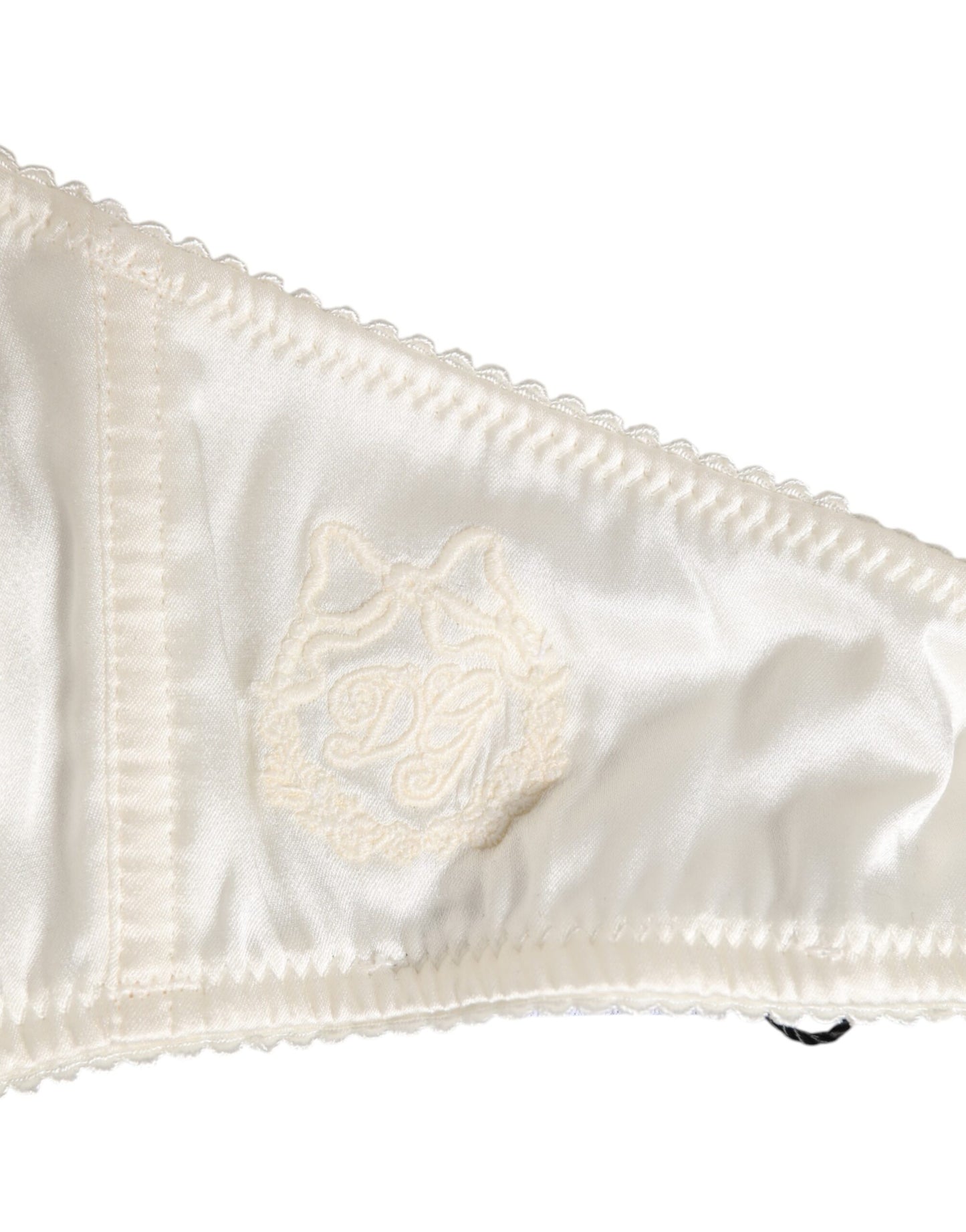 White Silk Satin Balconnet Lingerie Bra Underwear-Dolce & Gabbana-LabelTerrace.com