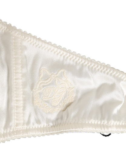 White Silk Satin Balconnet Lingerie Bra Underwear-Dolce & Gabbana-LabelTerrace.com