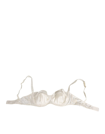 White Silk Satin Balconnet Lingerie Bra Underwear-Dolce & Gabbana-LabelTerrace.com