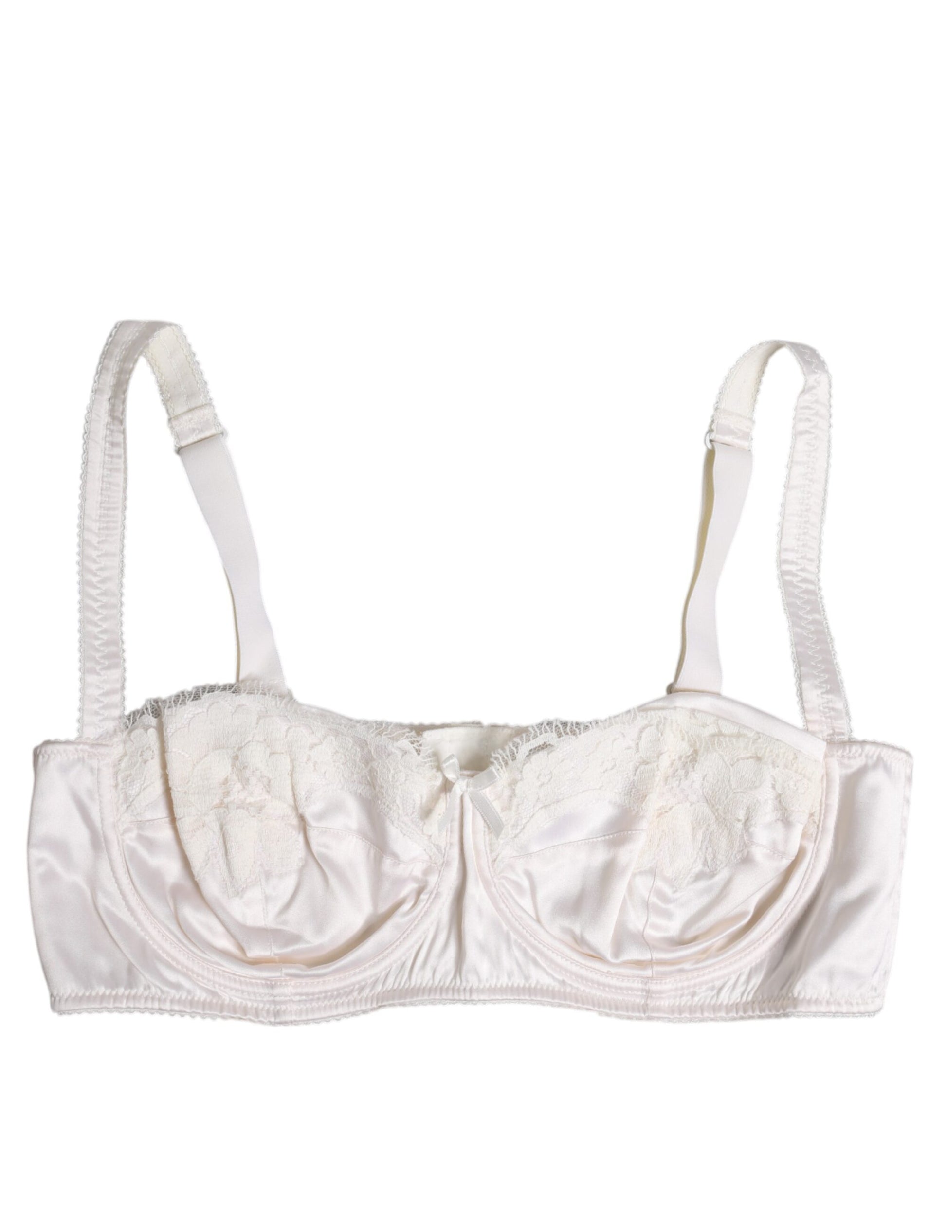 White Silk Underwired Balconette Bra Underwear-Dolce & Gabbana-LabelTerrace.com