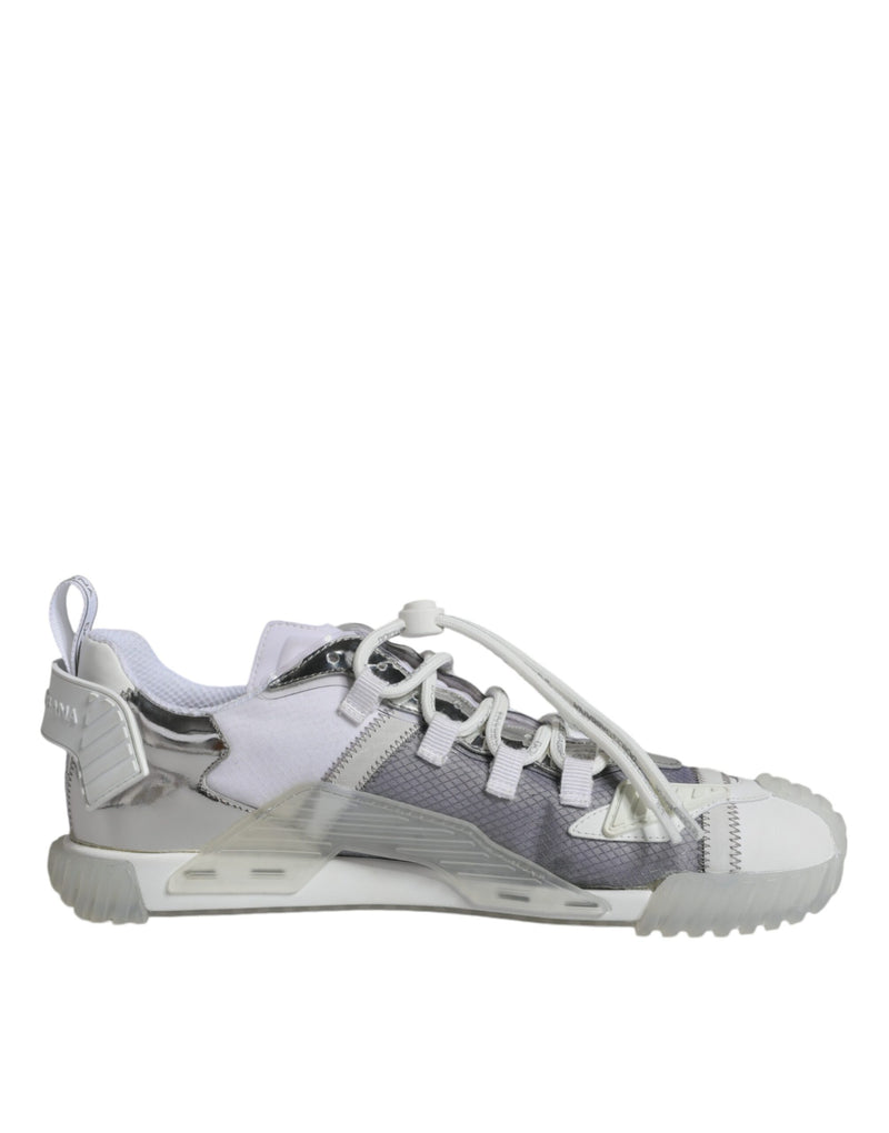 White Silver Low Top NS1 Sneakers Shoes-Dolce & Gabbana-LabelTerrace.com