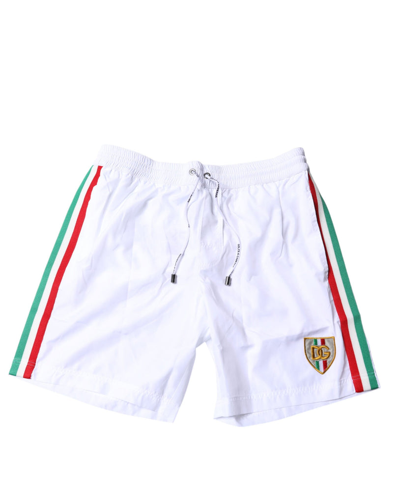 White Stripes Beachwear Shorts 2 Pc Swimwear-Dolce & Gabbana-LabelTerrace.com