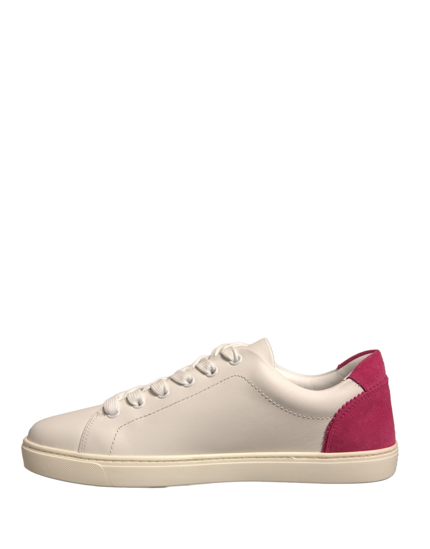 White Suede Leather Low Top Sneakers Shoes-Dolce & Gabbana-LabelTerrace.com