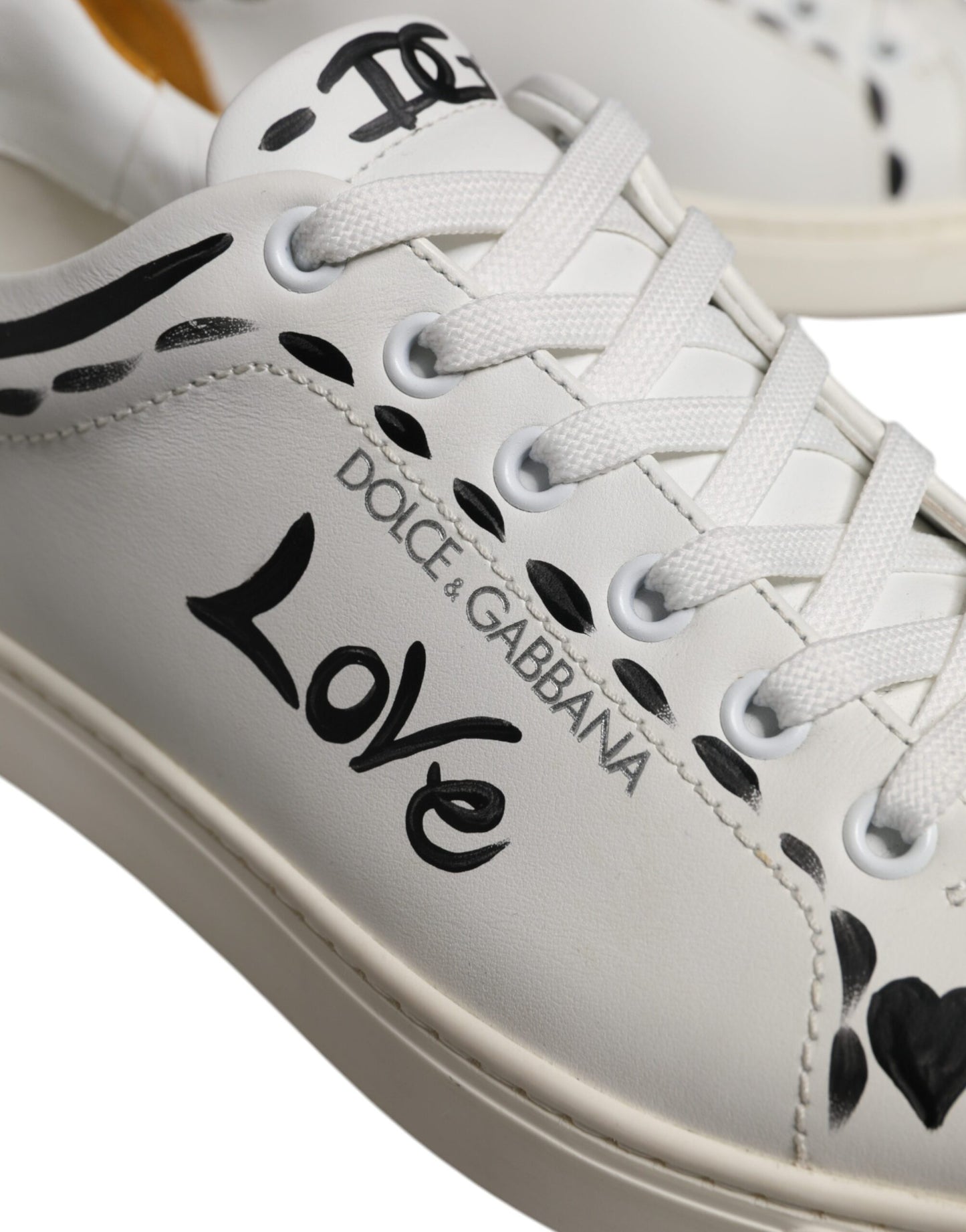 White Suede Leather Low Top Sneakers Shoes-Dolce & Gabbana-LabelTerrace.com