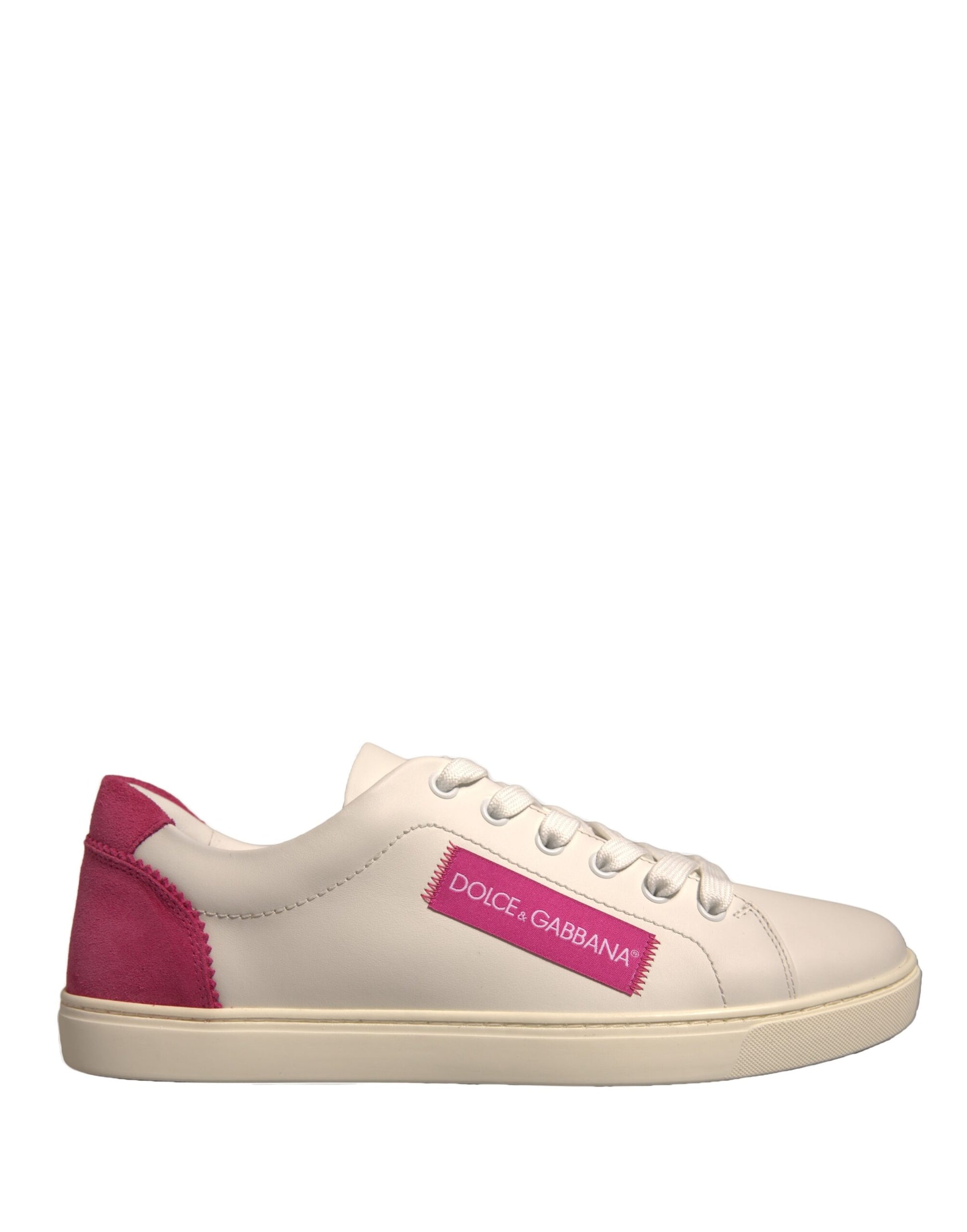 White Suede Leather Low Top Sneakers Shoes-Dolce & Gabbana-LabelTerrace.com