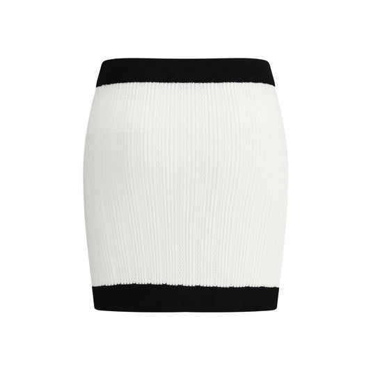 White Viscose Mini Skirt