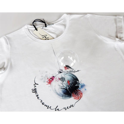White Viscose Women T-Shirt-A.Tratti-LabelTerrace.com