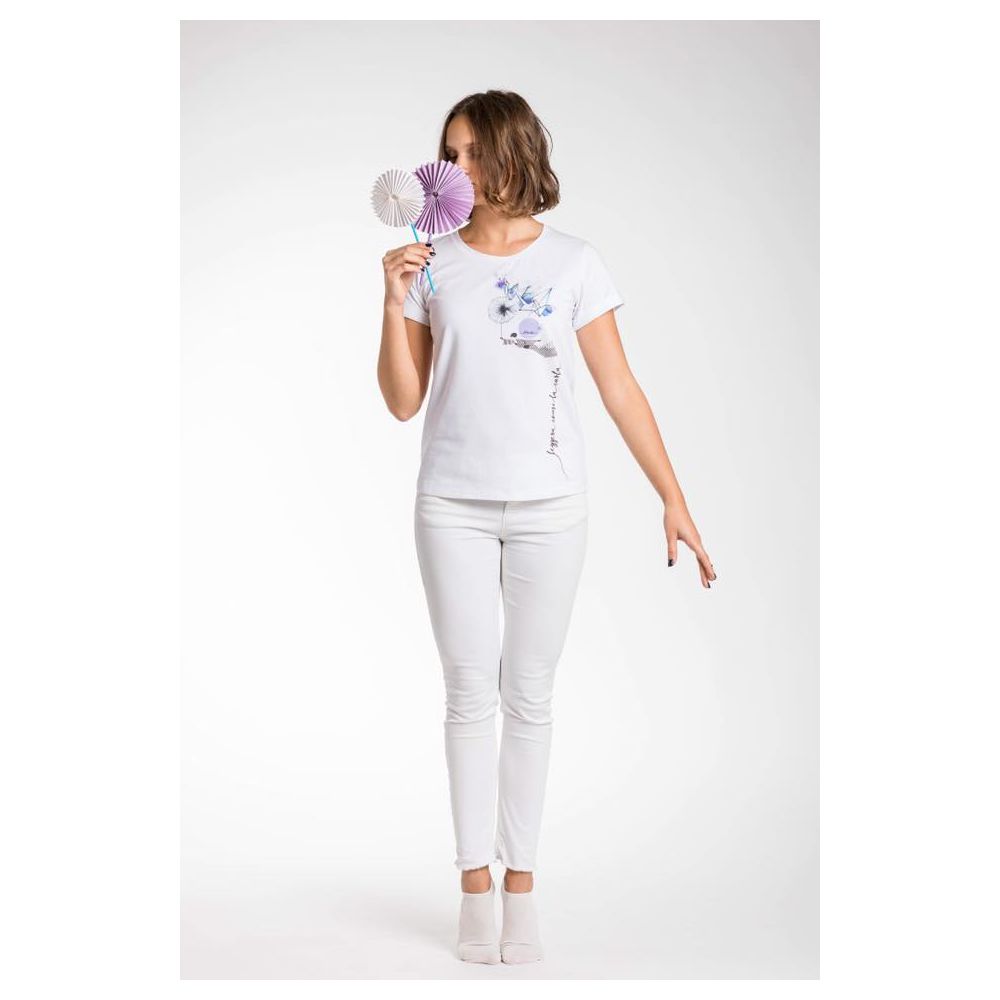 White Viscose Women T-Shirt-A.Tratti-LabelTerrace.com