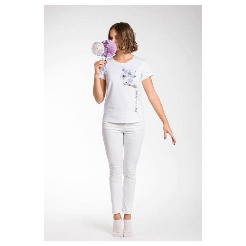 White Viscose Women T-Shirt-A.Tratti-LabelTerrace.com
