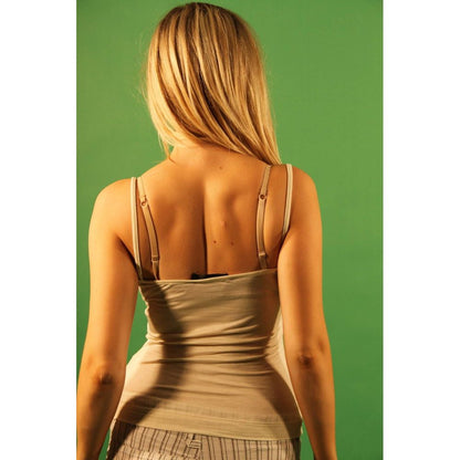 White Viscose Women Tank Top