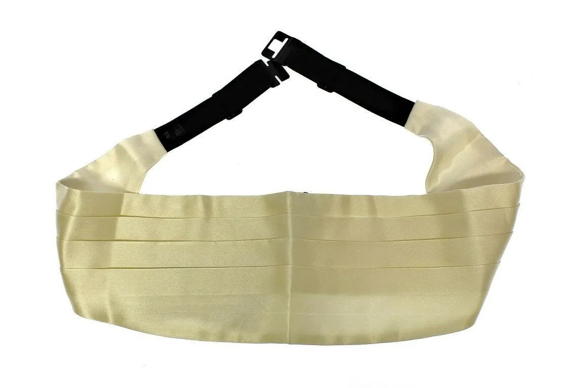 White Waist Silk Cummerbund Belt-Dolce & Gabbana-LabelTerrace.com