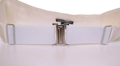 White Waist Tuxedo Smoking Belt Cummerbund-Dolce & Gabbana-LabelTerrace.com