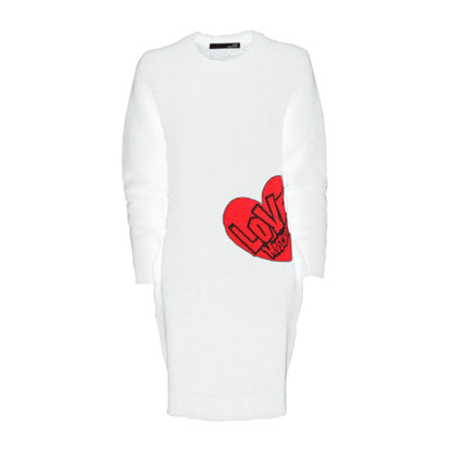 White Wool Women's Knit Dress