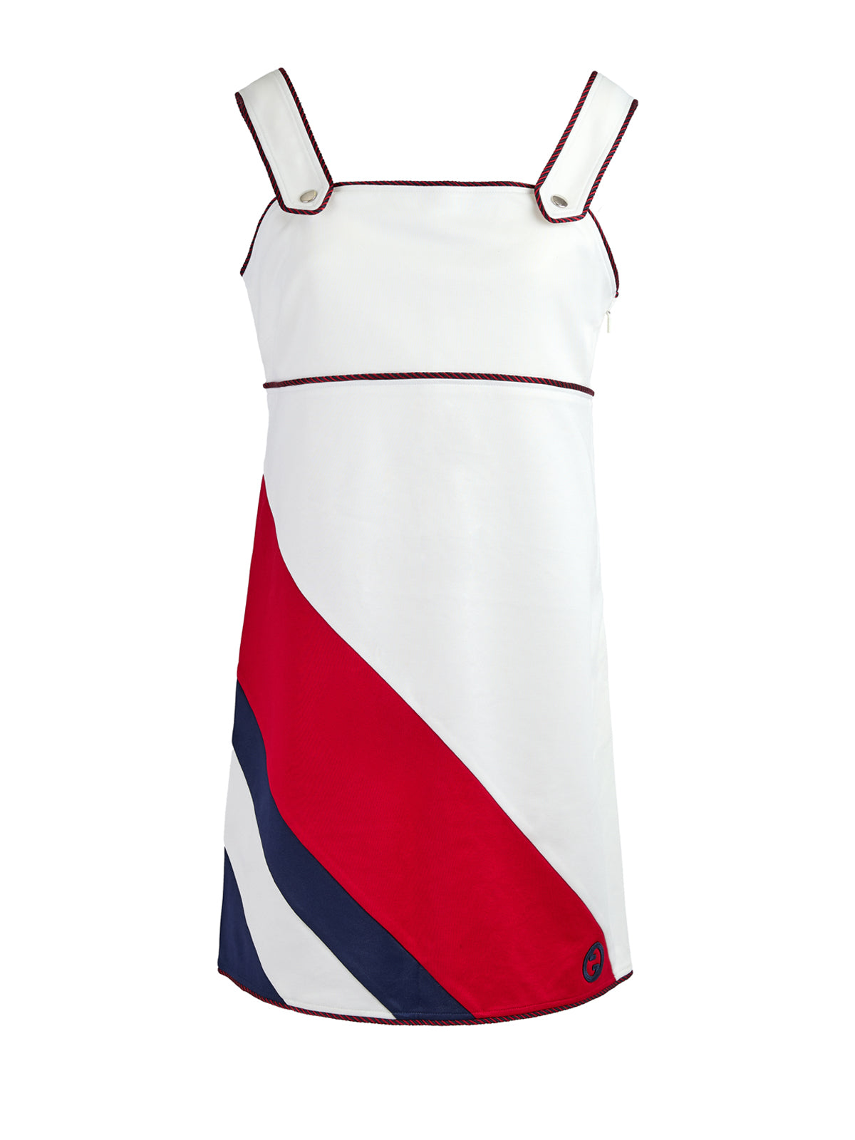 White polyester and Cotton short dress-Gucci-LabelTerrace.com