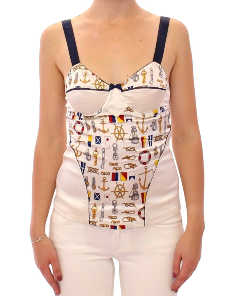 White sailor motive tank top-Dolce & Gabbana-LabelTerrace.com