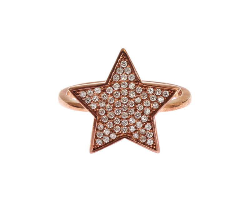 Womens Clear CZ Star 925 Silver Ring-Nialaya-LabelTerrace.com