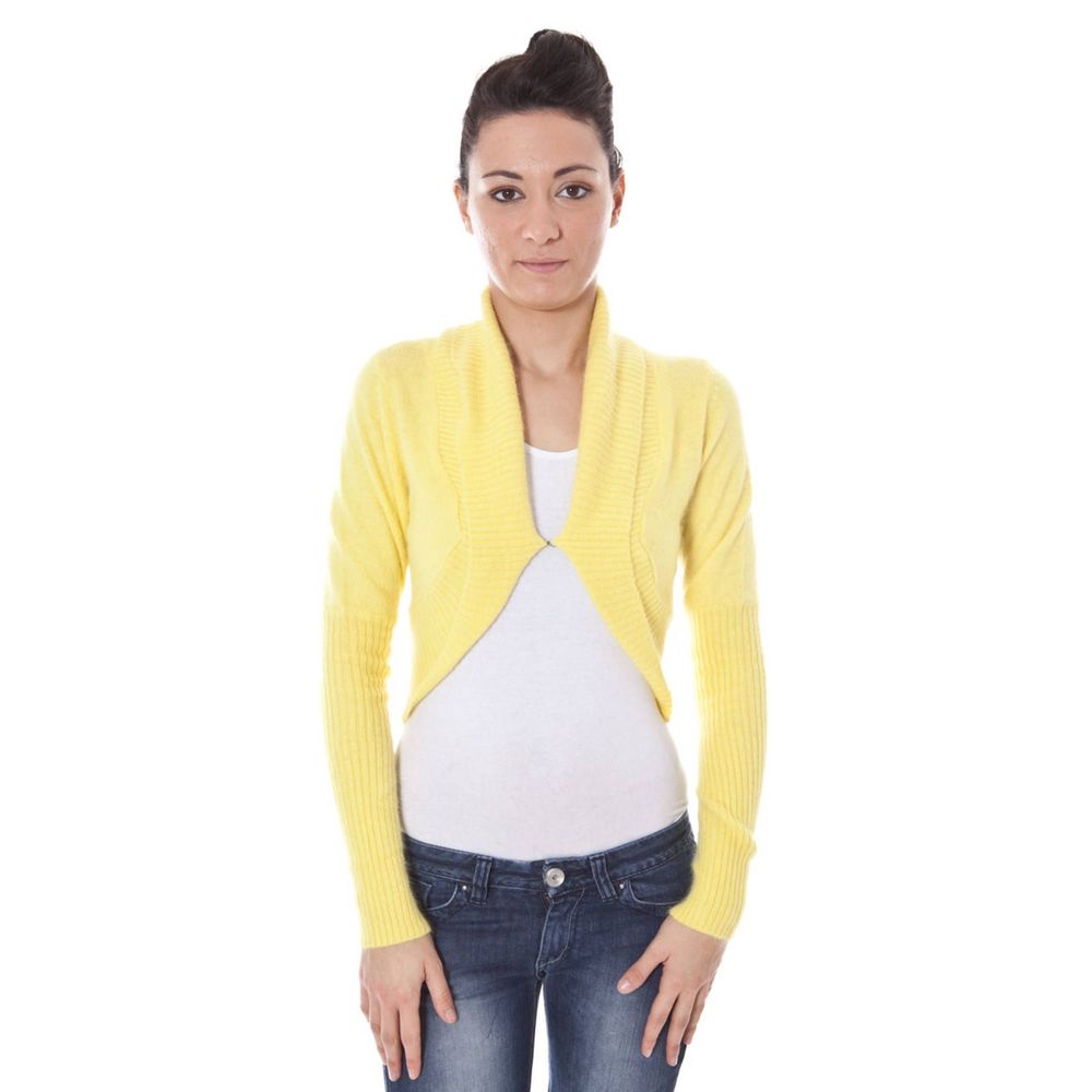 Yellow Angora Women Shrug