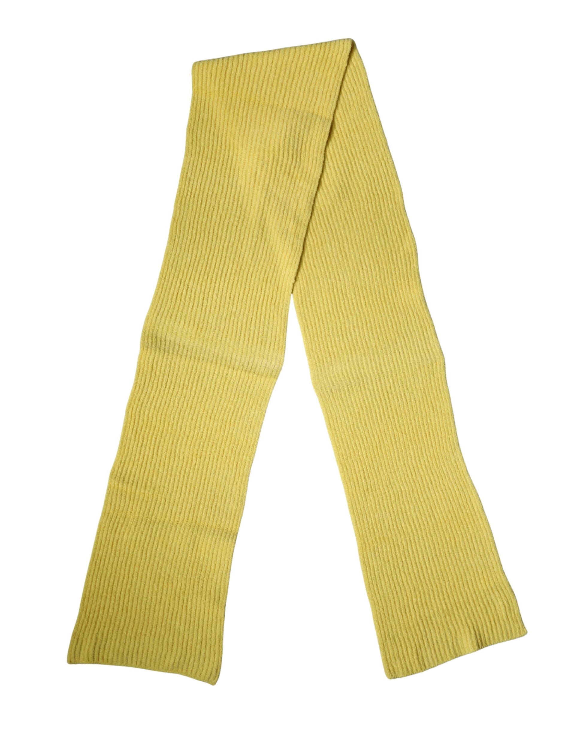 Yellow Cotton Knitted Neck Foulard 270cm x 31cm Men Scarf