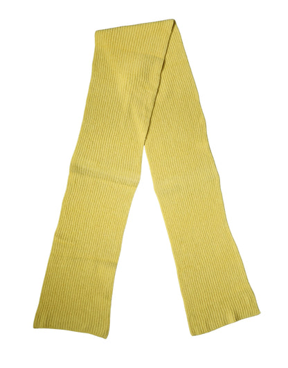 Yellow Cotton Knitted Neck Foulard 270cm x 31cm Men Scarf