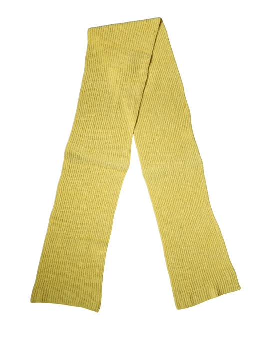 Yellow Cotton Knitted Neck Foulard 270cm x 31cm Men Scarf