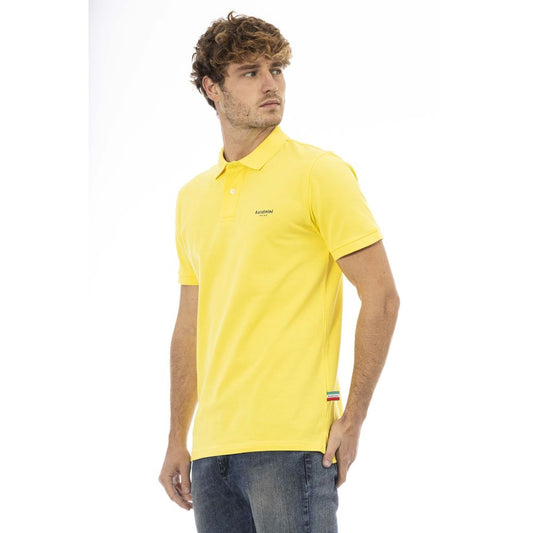 Yellow Cotton Men Polo Shirt-Baldinini Trend-LabelTerrace.com