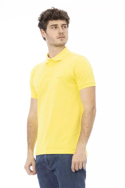 Yellow Cotton Men Polo Shirt-Baldinini Trend-LabelTerrace.com