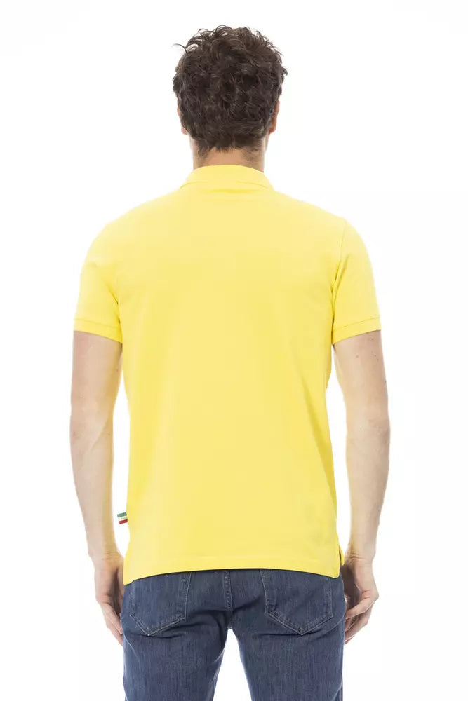 Yellow Cotton Men Polo Shirt-Baldinini Trend-LabelTerrace.com