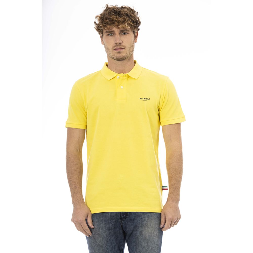 Yellow Cotton Men Polo Shirt-Baldinini Trend-LabelTerrace.com