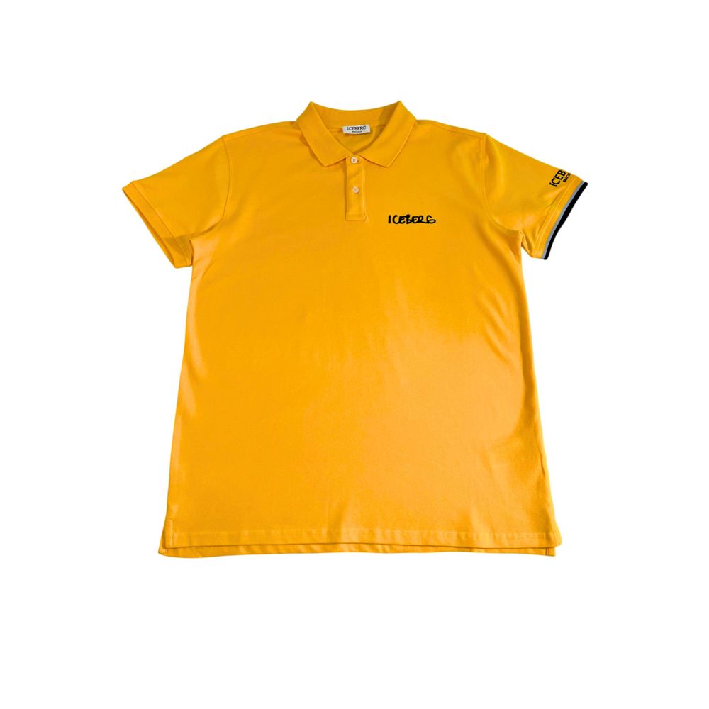 Yellow Cotton Men Polo Shirt-Iceberg-LabelTerrace.com