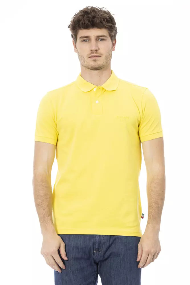 Yellow Cotton Men Polo Shirt-Baldinini Trend-LabelTerrace.com