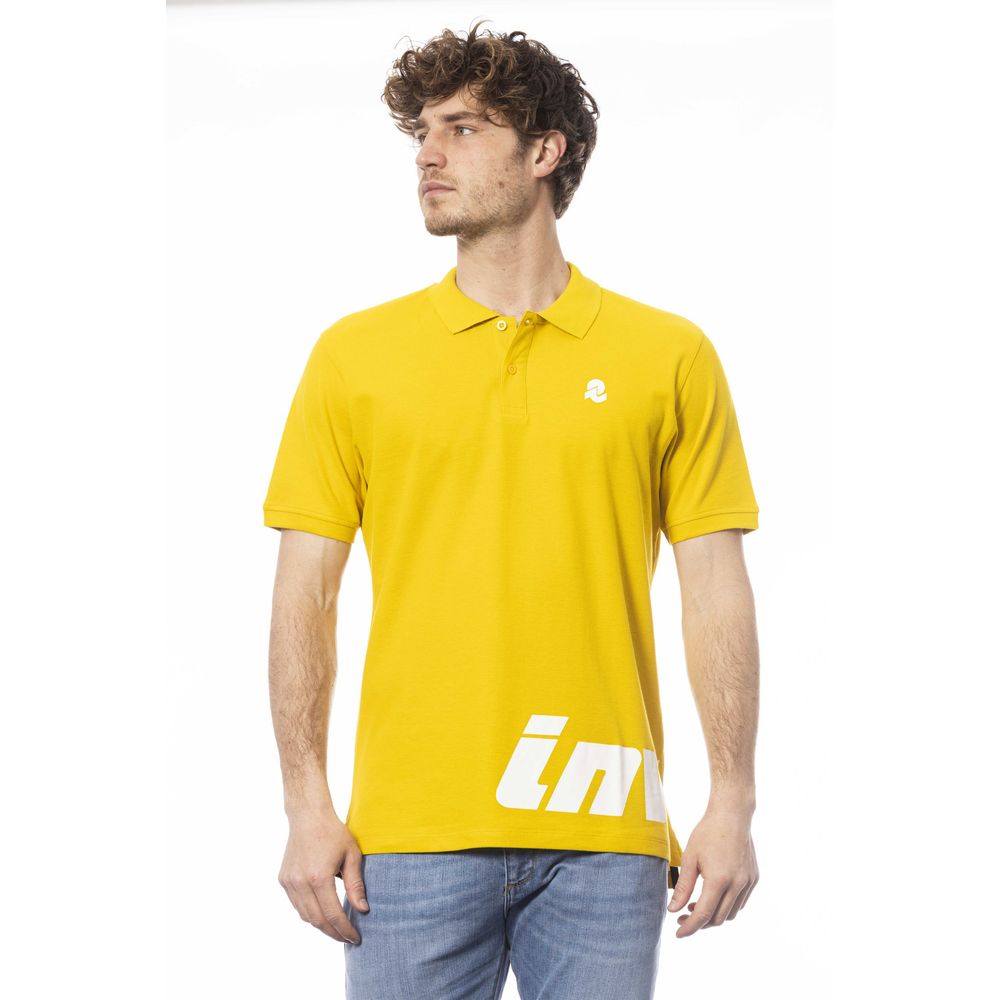 Yellow Cotton Men Polo Shirt-Invicta-LabelTerrace.com