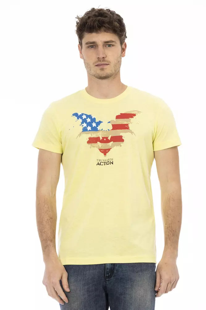 Yellow Cotton Men's T-Shirt-Trussardi Action-LabelTerrace.com