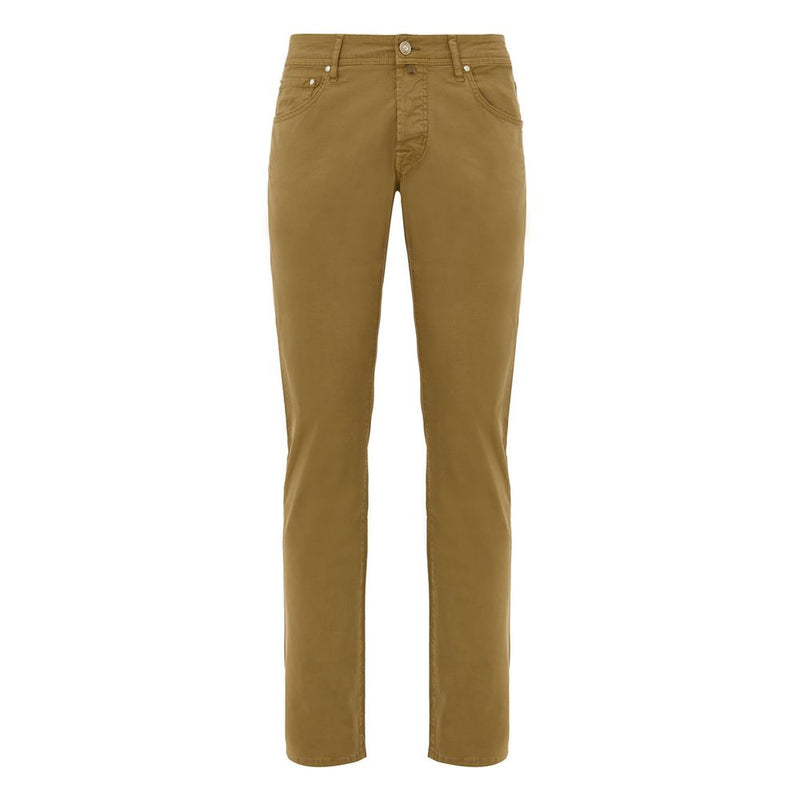 Yellow Cotton Skinny Pants