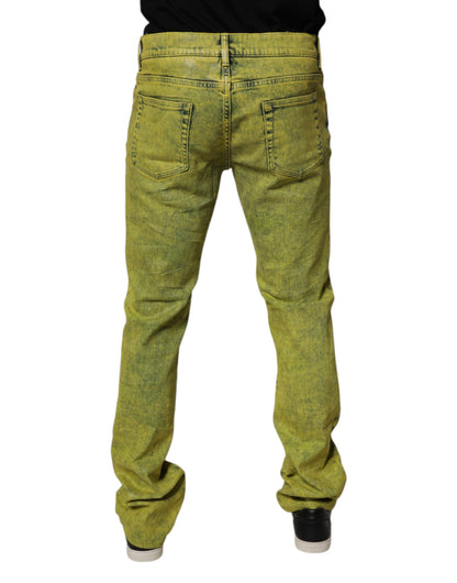 Yellow Cotton Stretch Skinny Men Denim Jeans-Dolce & Gabbana-LabelTerrace.com