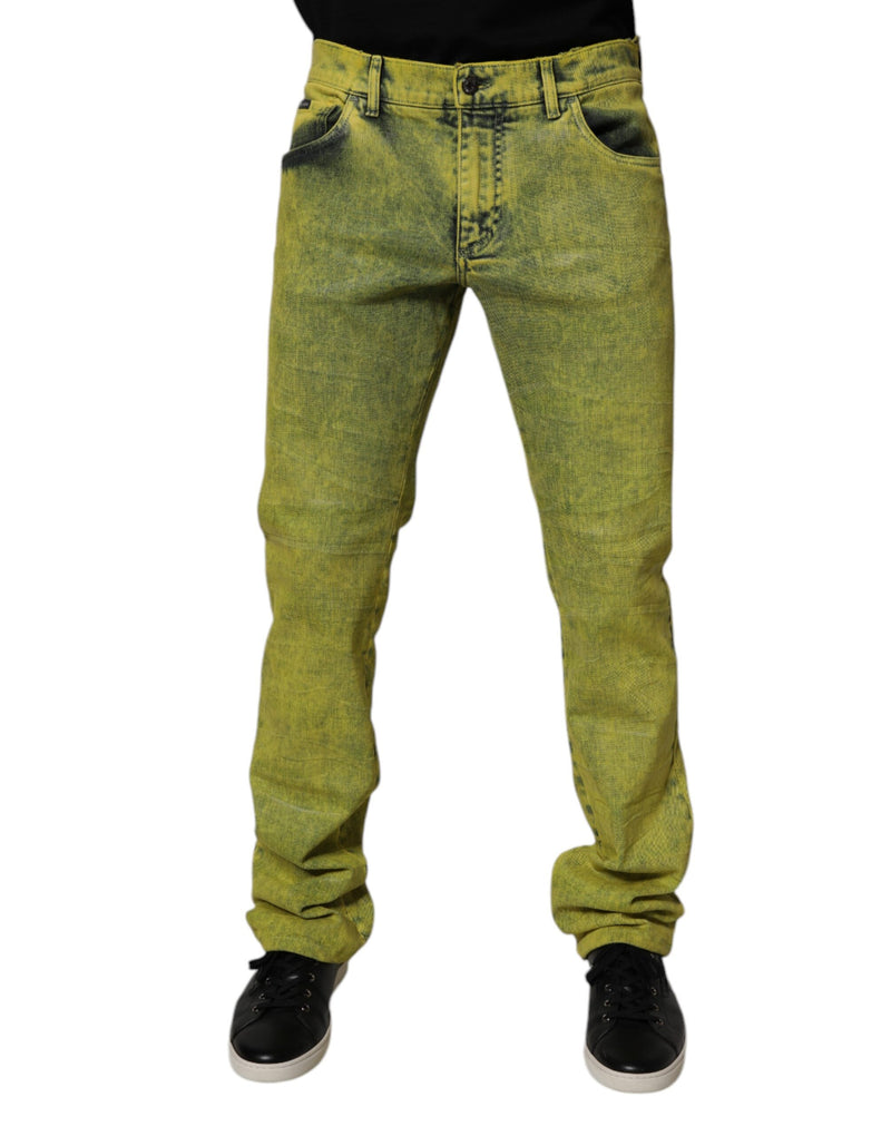 Yellow Cotton Stretch Skinny Men Denim Jeans-Dolce & Gabbana-LabelTerrace.com