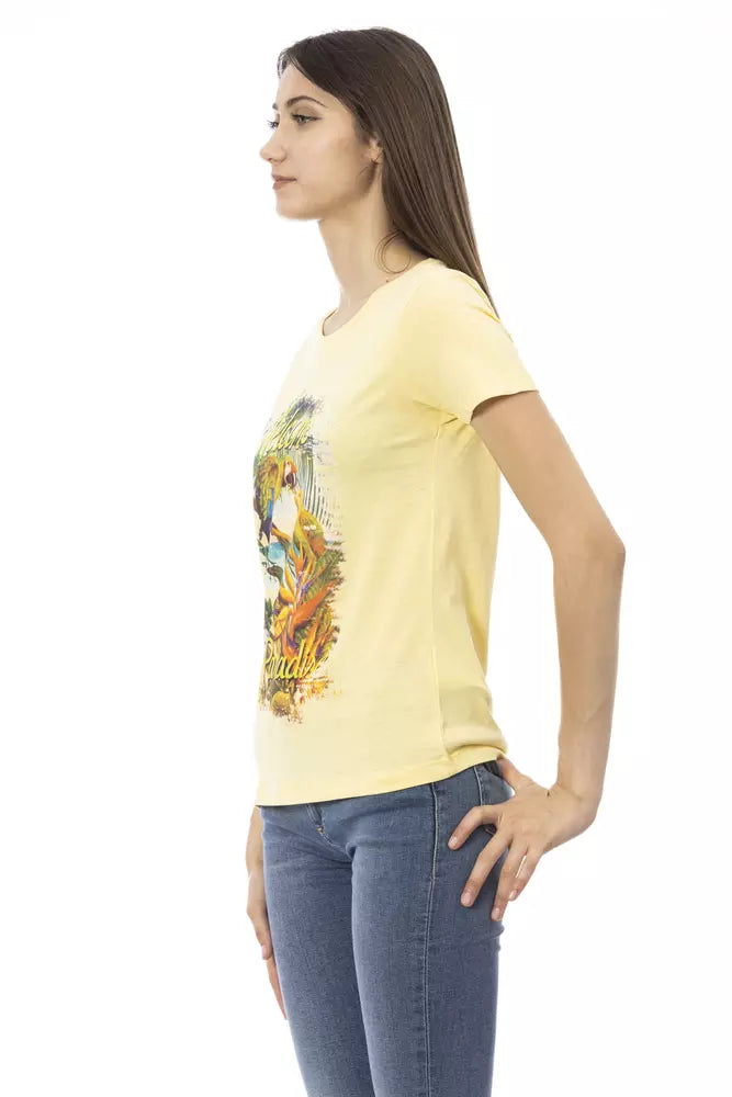"Yellow Cotton Women T-Shirt"-Trussardi Action-LabelTerrace.com