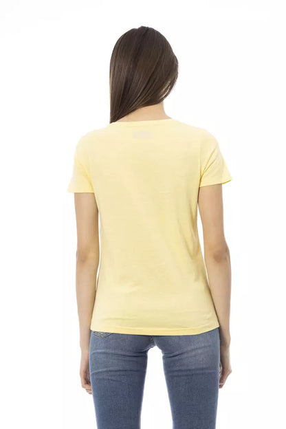"Yellow Cotton Women T-Shirt"-Trussardi Action-LabelTerrace.com